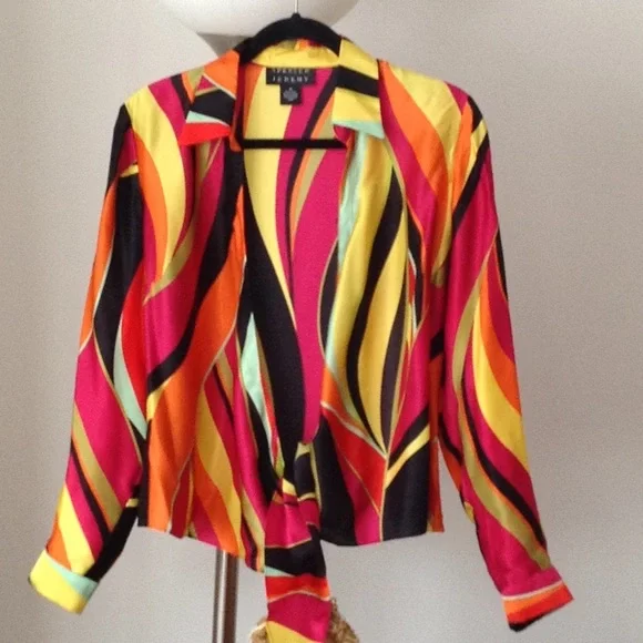 🖤💛❤️ 'Spencer Jeremy' - 100% Silk Vintage Shirt - Picture 2 of 6